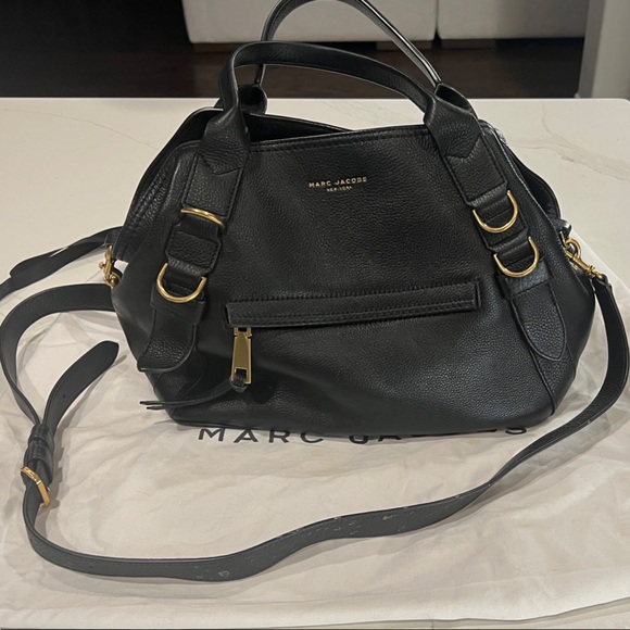 Marc Jacobs Handbags - Marc Jacobs Black Crossbody Bag with Gold Accents